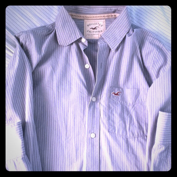 Hollister long sleeve button up in grey - worn 1x - Picture 1 of 3